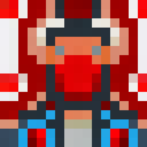 steampunk young man, red coat, red hat, 2D game stance, pixel art, sRGB, full body