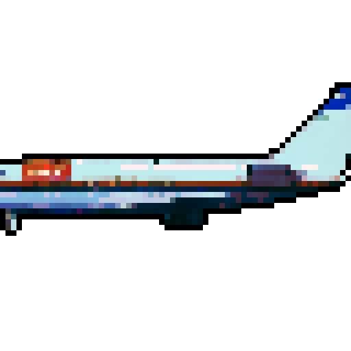 boeing 727-200, side view, plain background