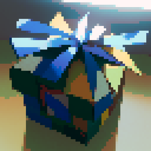 pixelated, vibrant colors, retro, low resolution, geometric shapes, isometric view, square box, cardboard material, folded corners, label with "fragile" written on it, sunlight streaming in through the cracks, shadows cast by the box, cat