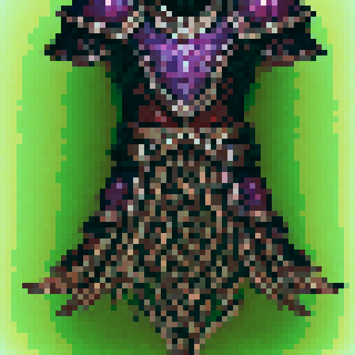 Viny druid armor crafted from twisted vines and shimmering leaves, ready to protect in a fantastical game world as a detailed game asset