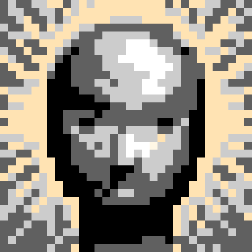 bald white guy, facing right, light gray longsleeve shirt, dark gray pants, black shoes, shiny, shaded, game icon, 32x32 pixel art, sRGB, skill art, close up, portrait, idle animation