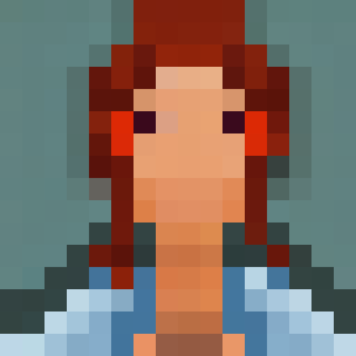 cute, 16x16 pixel art, close up, portrait, game icon, female character, RPG dress
