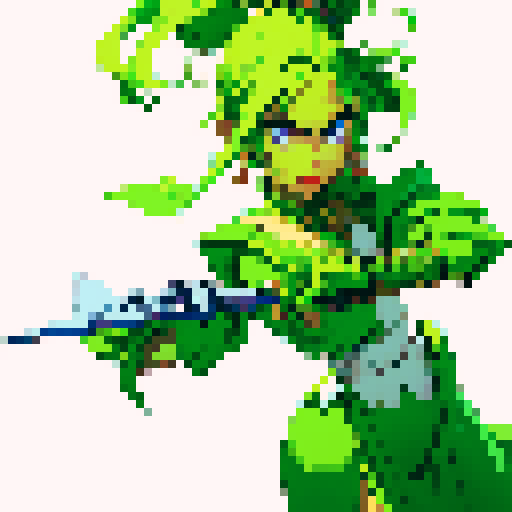 no background, frog warrior holding spear, sprite, white background,