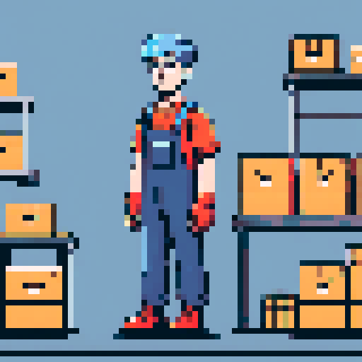 A young warehouse worker of Amazon Germany standing 