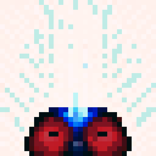 suit, game icon, 32x32 pixel art, sRGB, skill art, close up, portrait, sleek, futuristic, metallic, reflective, high-tech, intricate, detailed, symmetrical, vibrant colors, dynamic, energetic, angular shapes, glowing accents, digital, cyberpunk, augmented reality, neon lights, sharp lines, glossy finish, holographic elements