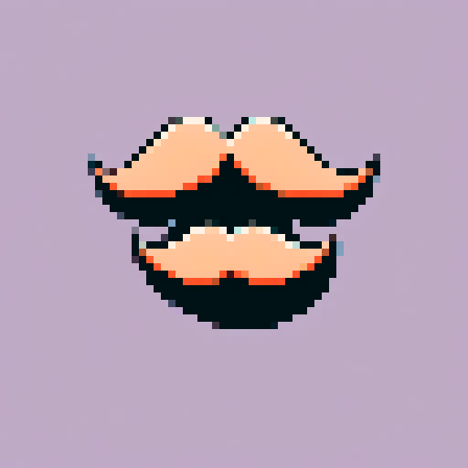 half of a giant copper mustache on a solid color background