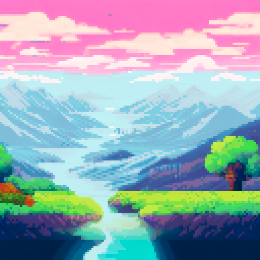 in the foreground is a lake in the background is a forest landscape with hills