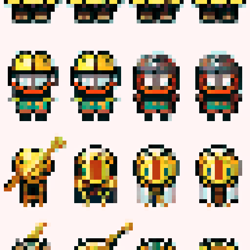 greek hoplite, corinthian helmet, copper armor, long spear, pixel art, sRGB