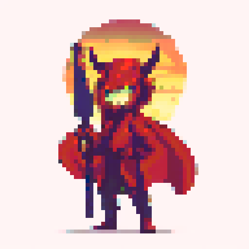 pixel art of devil caster