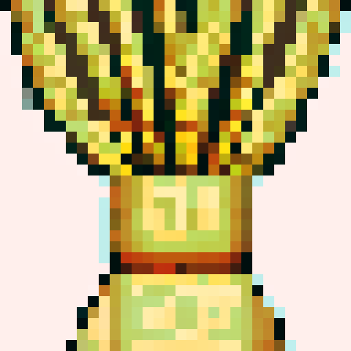 A bundle of wheat using few colors