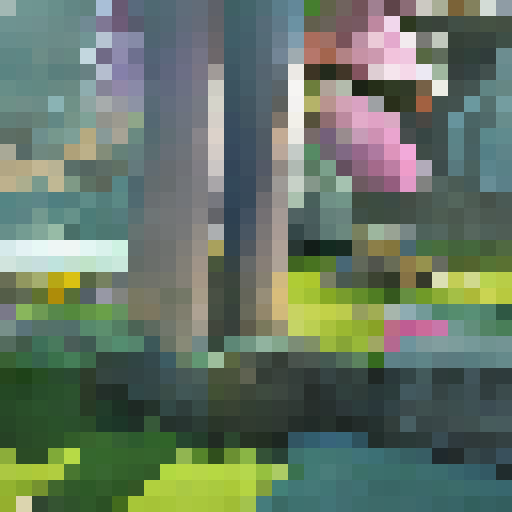 Vibrant wildflowers bloom against a majestic mountain range in Jubilee's stunning landscape portrait, complete with cascading waterfalls and a vibrant blue sky.