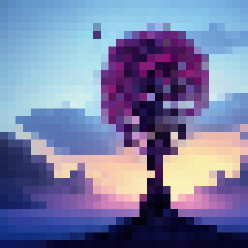 tattoo of soul tree with a heart as its roots and a sunset in the background with birds in the air