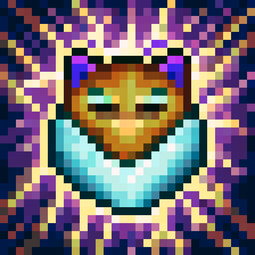 silly cat, game icon, 32x32 pixel art, sRGB, skill art, close up, portrait, vibrant colors, mischievous expression, exaggerated whiskers, playful background, cartoonish style