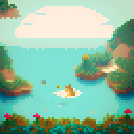 Foxes swimming in the ocean and a person watching the scene confused.