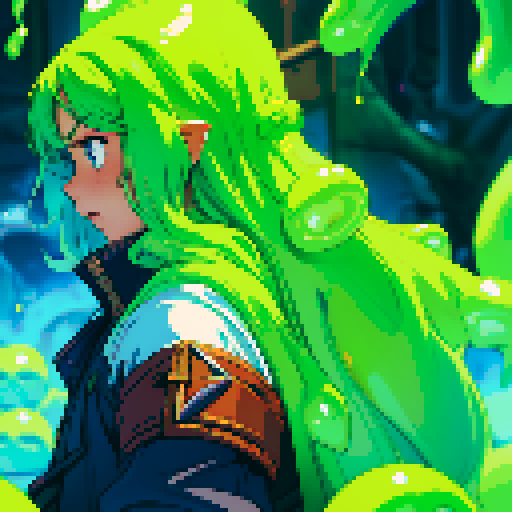 slime surging up around someone, slime engulfing a hero