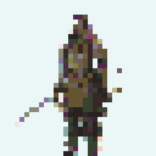 historically accurate muromachi samurai in traditional armor, roguelike rpg full-body sprite