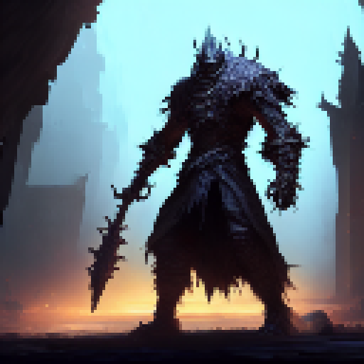 Dark souls monster boss with transparent background