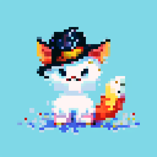 Colorful, vibrant, pixelated hat with intricate stitching and a playful pattern reminiscent of retro video games