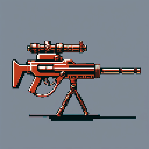 I want a copper rotary machine gun without a stand viewed from from the side. It should have strange mechanical details that could interlock with others. I want this object usable an asset in a videogame, meaning only one object per image, outlined with a strong black stroke, on a solid-color background.