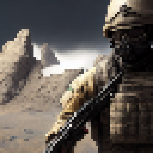 "Render a top-down view of a fierce modern soldier clad in armor, wielding a rifle, with white background in the style of an apocalyptic RPG game."