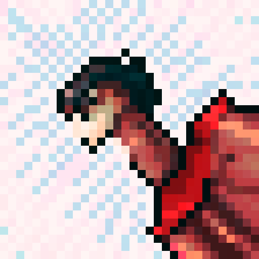 32x32 pixel game icon showcases a close-up, high-saturation portrait of a skilled character with dynamic shading and bold outlines, rendered in sRGB for a skillfully vibrant and impactful visual.