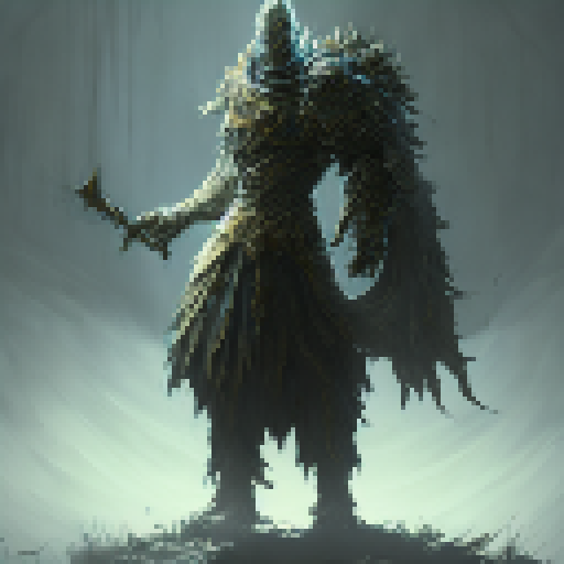 Dark souls monster boss with transparent background