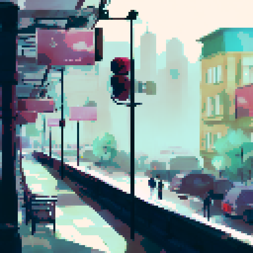 A city, subway, buses, skyscrapers, black and white