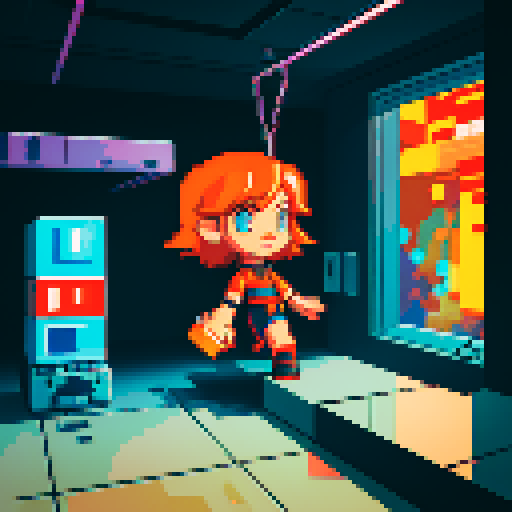 pixelated graphic isometric pixel art of a rectangular lab stasis chamber full with clear orange liquid, the faint silouette of a embryo in fetal position suspended in orange liquid with tubes and monitor light, in the style of game pixel art, futurist retro cyberpunk, Nintendo NES style pixel art, DOS 8-bit graphics,pixel-art of old video game style, pixel art, 16-bit, 8-bit, 32-bit , dystopian futurism - 