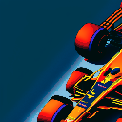 Formula 1 red bull car, full car in view, close up, driver in seat, blue sky background in Monaco