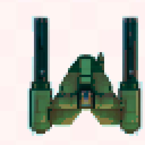 make it same point of view with a more like rockets looking launcher and only the top view without a base 