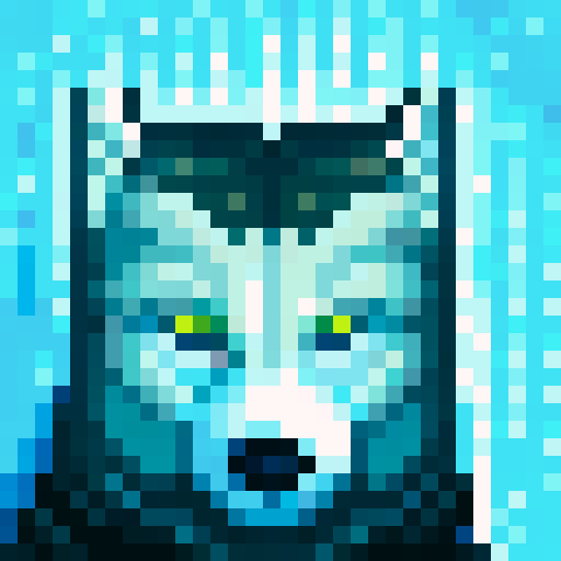 Wolf avatar,portrait, glowing eyes