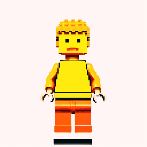 lego pixel, vibrant colors, blocky shapes, small plastic bricks, isometric perspective, retro video game, low resolution, 8-bit graphics, sharp edges, square grid, limited color palette, nostalgic feel, brick-built characters, iconic lego logo, digital recreation, detailed textures, crisp lines, simplified forms, nostalgic gaming vibes