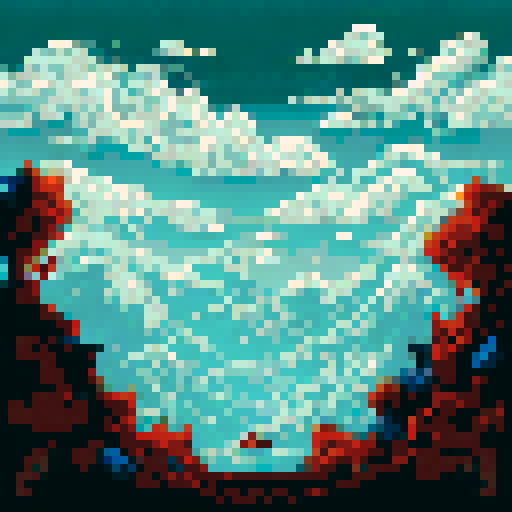 Smoking wreckage of a small plane, broken wings jutting out of the snow-covered tundra, with a serene mountainous landscape in the background, all depicted in pixel art with a cool sRGB color palette