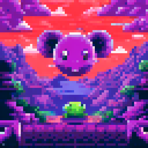 Space, crazy match ups, purple hedgehog, purple frog with big eyes