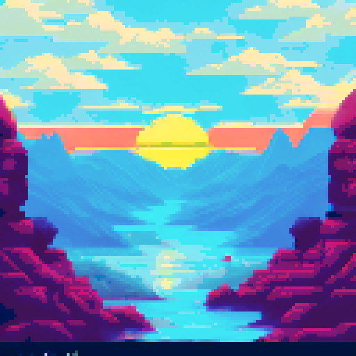 A sunrise on a beach with mountains