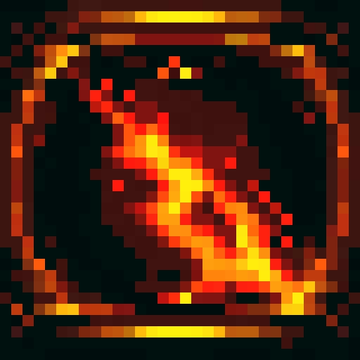 A tower of flame using the reference palette