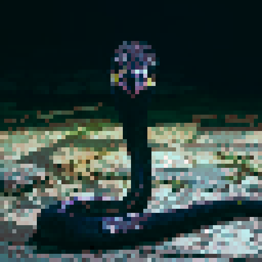Cobra snake, night time, dark background