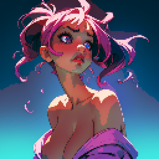 naked woman doggystyle sex, pixelated, vibrant colors, exaggerated features, curvy silhouette, sensual pose, intense eye contact, dynamic perspective, steamy background, explicit content, erotic aesthetic, suggestive shadows, playful composition, risqué subject matter