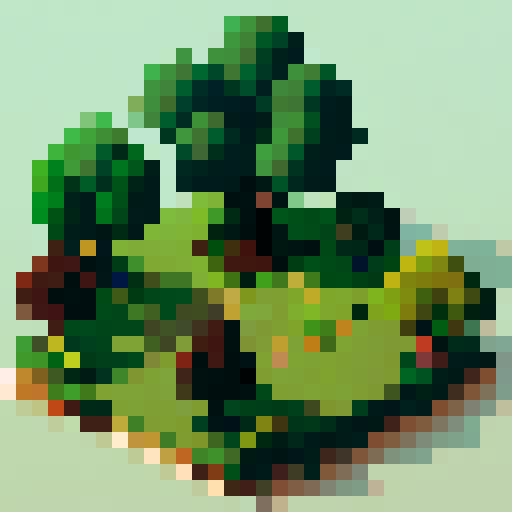 one chestnut tree, in the center, green leaves, brown trunk, fantasy top-down RPG with an orthogonal camera, simple pixel art, square platform