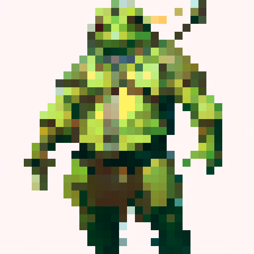 Frog warrior, sprite, spear,