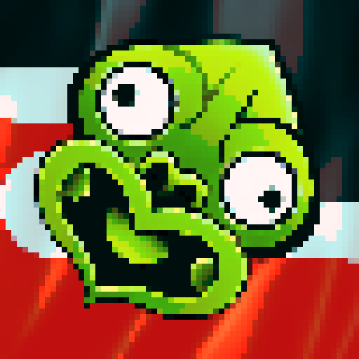 A twisted green Hei Tiki head, wide-eyed and contorted, exuding a mix of mischief and madness, stylized with bold lines and exaggerated features with māori flag in background
 