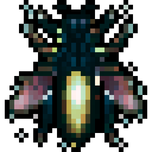 honeybee, spell icon, game icon, 32x32 pixel art, sRGB, skill art, close up, portrait, vibrant colors, glowing wings, intricate hexagons, ethereal glow, shimmering honey, delicate antennae, mesmerizing eyes