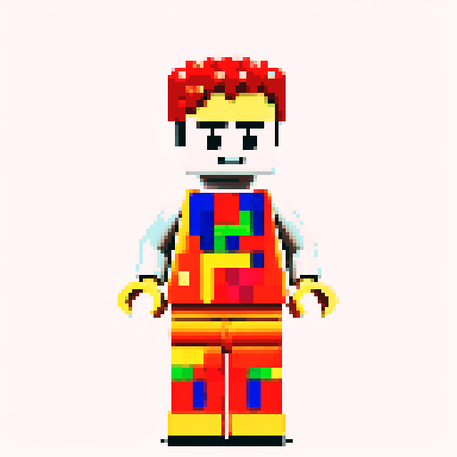 lego pixel, vibrant colors, blocky shapes, small plastic bricks, isometric perspective, retro video game, low resolution, 8-bit graphics, sharp edges, square grid, limited color palette, nostalgic feel, brick-built characters, iconic lego logo, digital recreation, detailed textures, crisp lines, simplified forms, nostalgic gaming vibes
