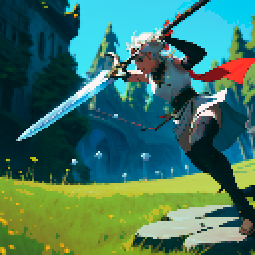 Swinging sword, sword slash, slashing attack