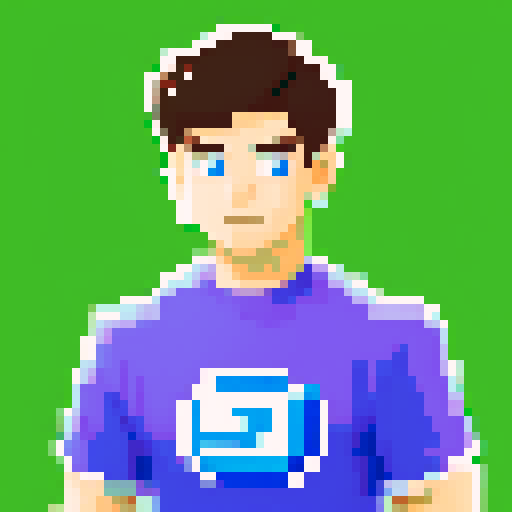 young handsome boy; look strong; 18 years old; pixel art; wearing sportfix