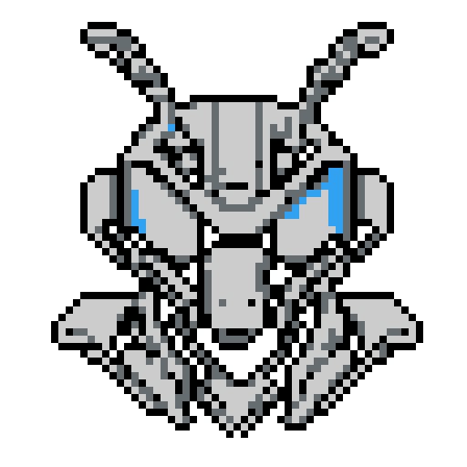 praying mantis helmet, retro 8-bit, intricate detailing, sharp angles, pixel art, 4 colors limit