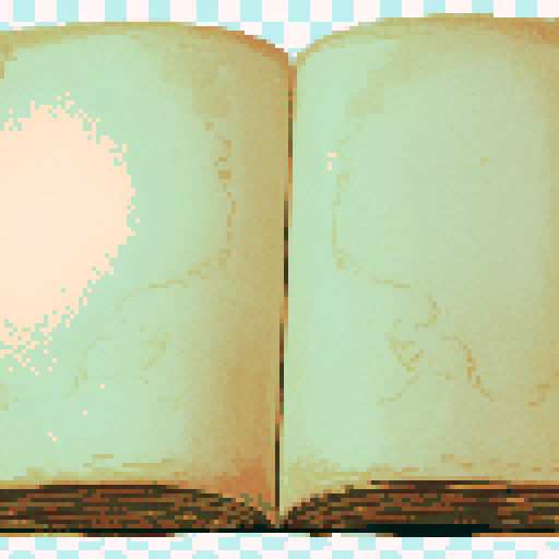 open, old book, pixel art, sRGB, no characters, blank pages