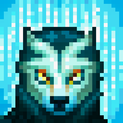 wolf avatar, portrait, glowing eyes