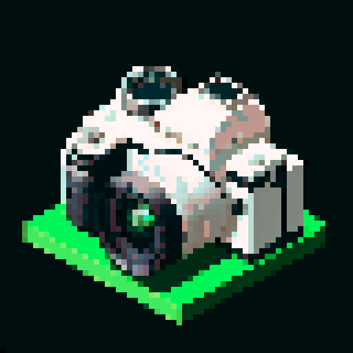 Isometric view of a modern SLR camera.