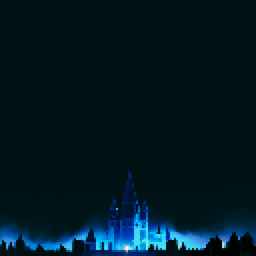 dark edgy background, hellish background, black and blue colors, night, ruins, medieval castle, big evil castle